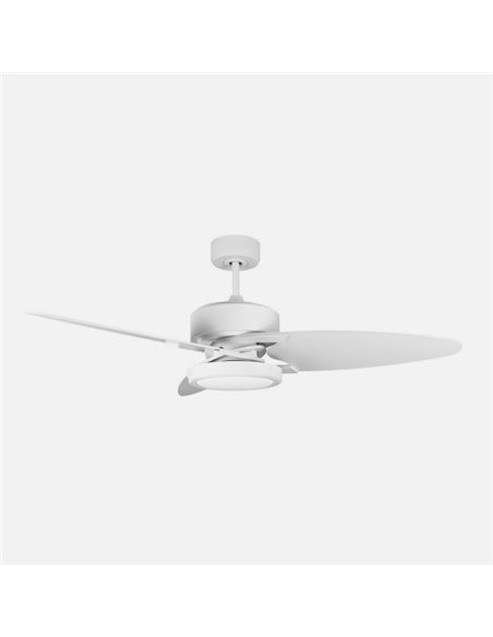 Ventilador Dc Cross 30w Blanco 3 Aspas Blanco/haya 6vel. 3 Colores 3250lm132d Remoto, Memoria Y Temporizador