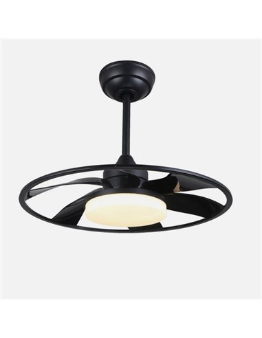 Ventilador Dc Celsius 26w Negro 6 Aspas 55d 2950lm 3000-4000-6500k 6vel. Remoto, Memoria Y Temporizador