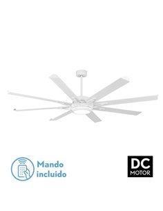 Ventilador Dc Grado 30w+15w Blanco 8 Aspas Aluminio 198d 6vel. 3 Colores 3250lm Remoto