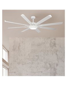 Ventilador Dc Grado 30w+15w Blanco 8 Aspas Aluminio 198d 6vel. 3 Colores 3250lm Remoto 2