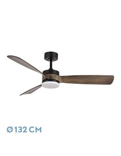 Ventilador Dc Oriente 26w Negro 3 Aspas Roble 132d 6vel 3colores 2950lm Remoto
