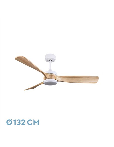 Ventilador Dc Oriente 26w Blanco 3 Aspas Haya 132d 6vel 3colores 2950lm Remoto