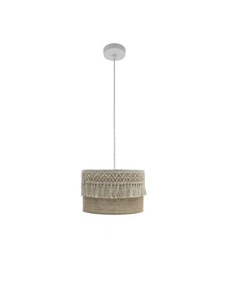 Colgante Ekaterina 1xe27 Blanco/saco Regx30x30 Cm Con Pasamaneria