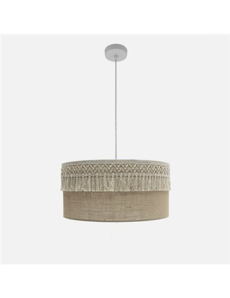 Colgante Ekaterina 2xe27 Blanco/saco Regx50x50 Cm Con Pasamaneria
