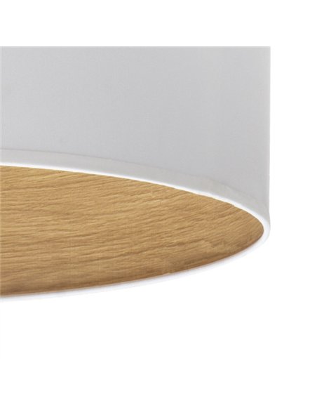 Pie Salon Tania 1xe27 Blanco/blanco-madera Clara 162x40x40 Cm