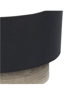 Aplique Tania 1xe27 Negro/madera Gris 15x30x16 Cm 2