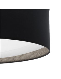 Plafon 72w Tania Negro/madera Gris 14x50x50 Cm 5616lm 3000k 2