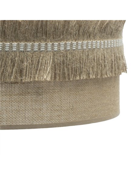 Sobremesa Grande Kala 1xe27 Cuero/saco 63x30x30 Cm Con Flecos