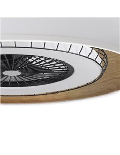 Ventilador DC Tania 72w Blanco/madera Clara 5 Aspas 6 Velocidades 3col Remoto 2