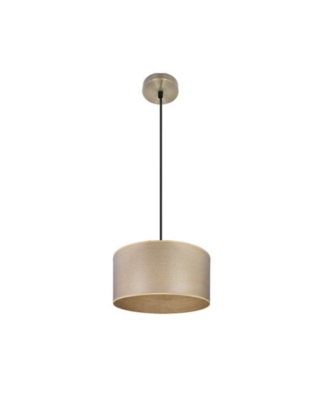 Colgante Tania 1xe27 Cuero/madera Clara Regx30x30 Cm