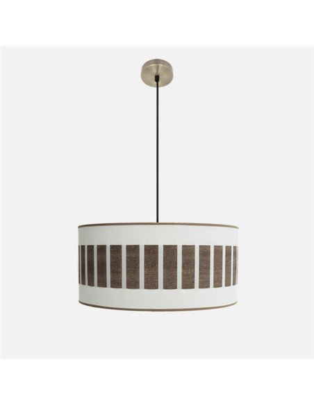 Colgante Ivanna 2xe27 Cuero/blanco-madera Oscura Regx50x50 Cm
