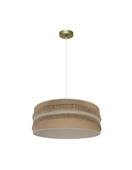 Colgante Natalia 1xe27 Cuero/saco-beis Regx50x50cm