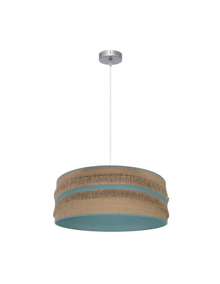 Colgante Natalia 1xe27 Niquel/saco-turquesa Regx50x50 Cm