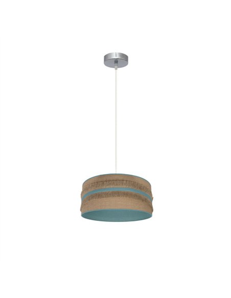 Colgante Natalia 1xe27 Niquel/saco-turquesa Regx30x30 Cm