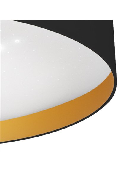 Plafon 96w Anuska Negro/oro 7488lm 3000-4000-6500k 12x60x60 Cm