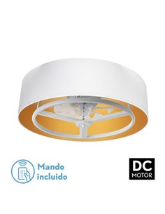 Ventilador Dc Anuska 60w Blanco/oro 8 Aspas 6 Veloc. 70d 5100lm 3col Remoto