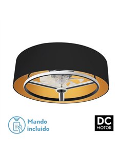 Ventilador Dc Anuska 60w Negro/oro 8 Aspas 6 Veloc. 70d 5100lm 3 Colores Remoto