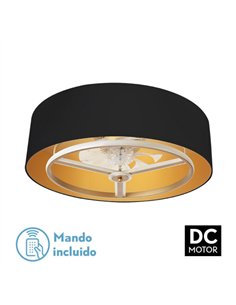 Ventilador Dc Anuska 60w Negro/oro-oro 70d 8 Aspas 6 Veloc. 5100lm 3 Colores Remoto