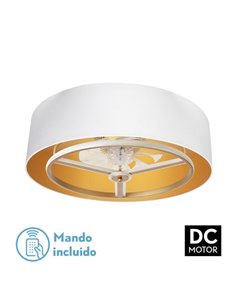 Ventilador Dc Anuska 60w Blanco/oro-oro 70d 8 Aspas 6 Veloc. 5100lm 3 Colores Remoto