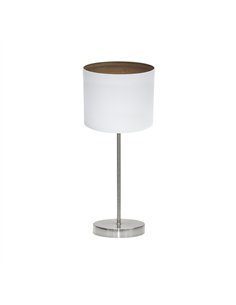 Sobremesa Tatiana 1xe14 Niquel/blanco-mad.Oscura 42x17x17 Cm