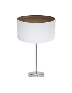 Sobremesa Tatiana 1xe27 Niquel/blanco-mad.Oscura 63x30x30 Cm