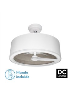 Ventilador Dc Tatiana 110w Blanco/mad.Gris 3 Aspas 62d 3000-4000-6000k 9350lm Remoto