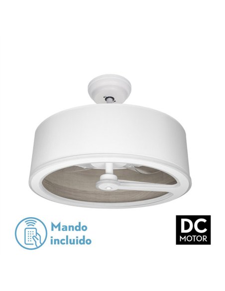 Ventilador Dc Tatiana 110w Blanco/mad.Gris 3 Aspas 62d 3000-4000-6000k 9350lm Remoto