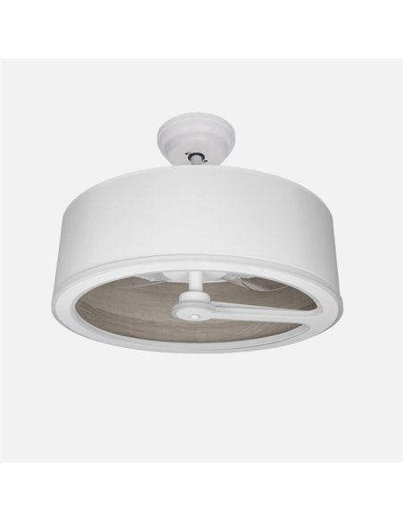 Ventilador Dc Tatiana 110w Blanco/mad.Gris 3 Aspas 62d 3000-4000-6000k 9350lm Remoto,memoria,temporizador