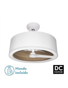 Ventilador Dc Tatiana 110w Blanco/mad.Oscura 3 Aspas 62d 3000-4000-6000k 9350lm Remoto