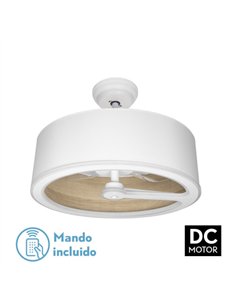 Ventilador Dc Tatiana 110w Blanco/mad.Clara 3 Aspas 62d 3000-4000-6000k 9350lm Remoto