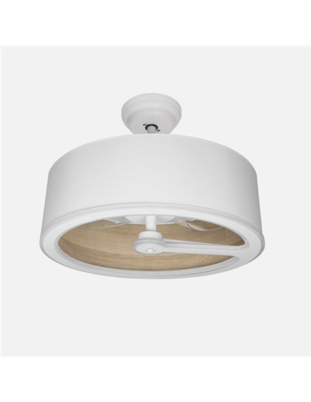Ventilador Dc Tatiana 110w Blanco/mad.Clara 3 Aspas 62d 3000-4000-6000k 9350lm Remoto,memoria,temporizador