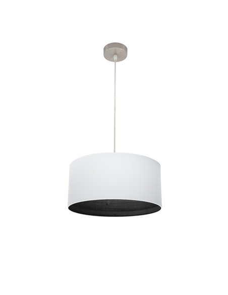 Colgante Tatiana 1xe27 Niquel/blanco-mad.Negra Regx40x40 Cm