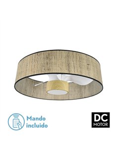 Ventilador Dc 24w Natasha Cañizo/blanco-haya 70d 3 Aspas 6vel. 2390lm 3 Colores Remoto