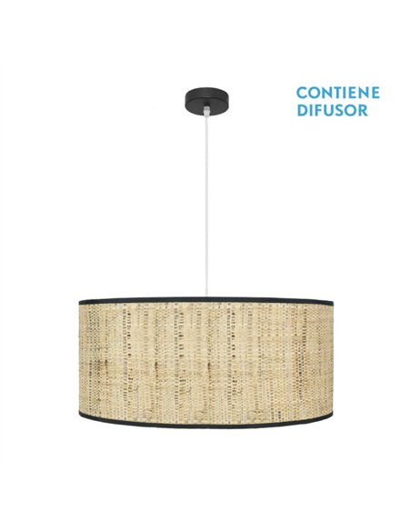 Colgante Natasha 3xe27 Negro/cañizo Regx60x60 Cm