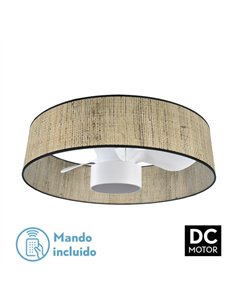 Ventilador Dc 24w Natasha Cañizo/blanco 70d 3 Aspas 6vel. 2390lm 3 Colores Remoto