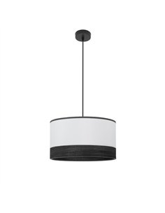 Colgante Olga 1xe27 Negro/blanco-mad.negra Regx40x40 Cm