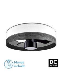 Ventilador Dc 24w Olga Blanco/mad.negra-negro 3 Aspas 6 Vel. 2390lm 3 Colores
