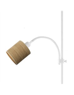 Pie De Salon Armonia 1xe27+1xe14 Blanco-madera Clara C/lector 155x40x40 Cm 2