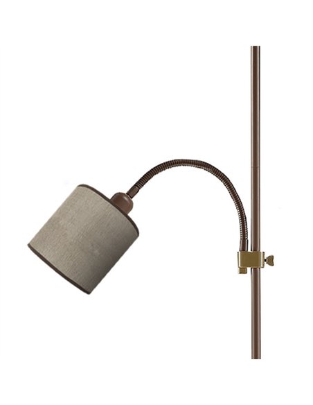 Pie De Salon Armonia 1xe27+1xe14 Marron-marron C/lector 155x40x40 Cm