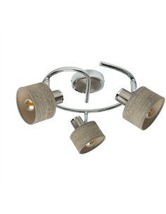 Plafon Nando 3xe14 Cromo-niquel/mad.gris  Focos Orientables 16x35x35 cm