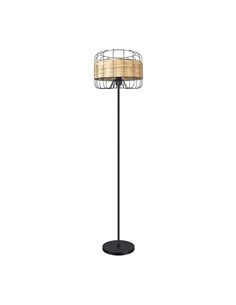 Pie Salon Zenda 1xe27 Forja/ratan 150x35x35 Cm