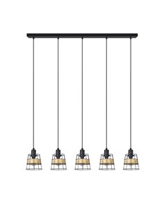 Regleta Burano 5xe14 Forja/ratan Regx94x12 Cm