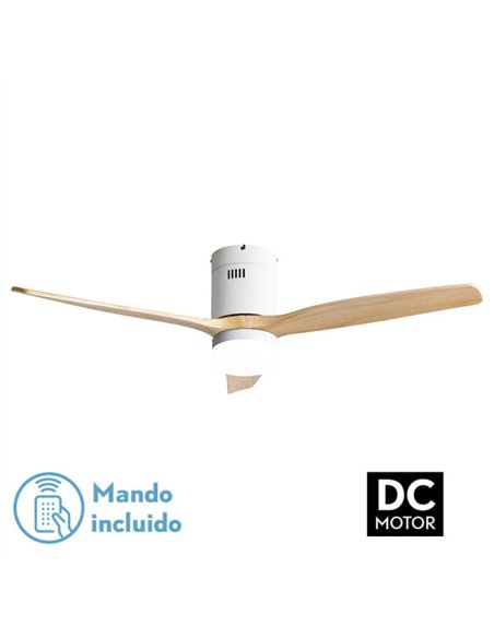 Ventil 20w Dc Aguilon Blanco 3aspas Haya 6 Vel Ocidades C/remoto Tempor. Reg.Int. 30