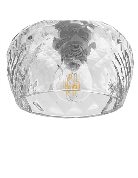 Lampara Estela 2xe14 Cromo Regx41x13 Cm C/tulipas Cristal Tallado Transparente 
