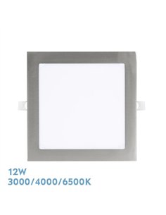 Downlight Empotrar Abaco 12w 3000-4000-6500k Niquel 1080lm Cuadrado 1
