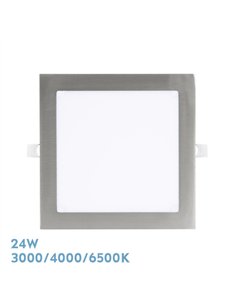 Downlight Empotrar Abaco 24w 3000-4000-6500k Niquel 2160lm Cuadrado 1