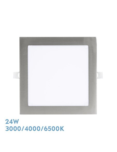 Downlight Empotrar Abaco 24w 3000-4000-6500k Niquel 2160lm Cuadrado 1