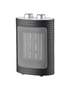 Termoventilador Ceramico 1500w Negro/plata 3funciones 2potencias Termost.reg.antivuelco 22x15x9 Cm