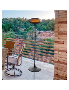 Calefactor Exterior Cuarzo Austral 2000w Negro C/pie 3elem.3pot.ip34 Orientable y giro 360º Regx50 2