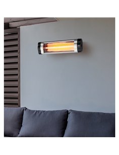 Calefactor Exterior Cuarzo Austral 1500w Negro/cromo Infrarrojo Pie/pared Termost.reg.20x61x8 2